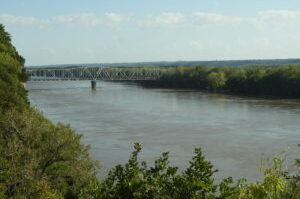 Interstate 70 Rocheport bridge over the Missouri River.
